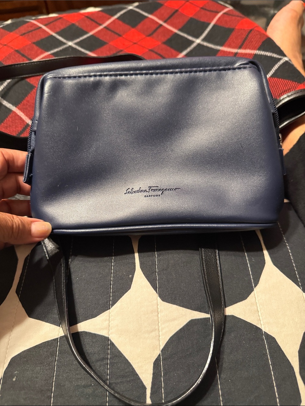 Salvatore Ferragamo Blue Leather Shoulder Bag